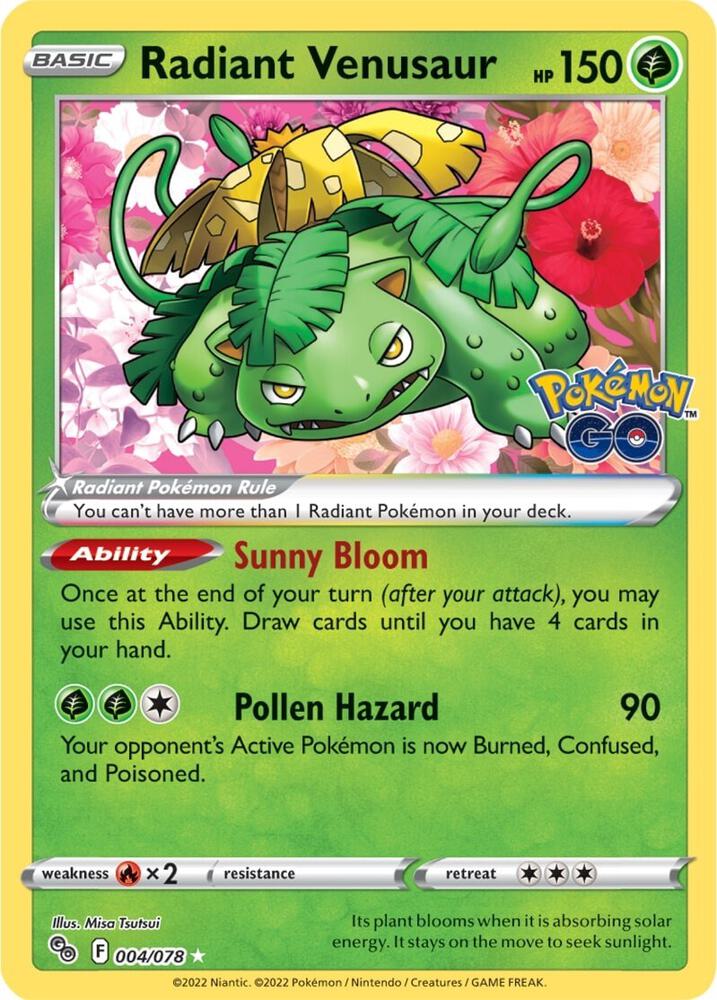 Radiant Venusaur 004/078 NM