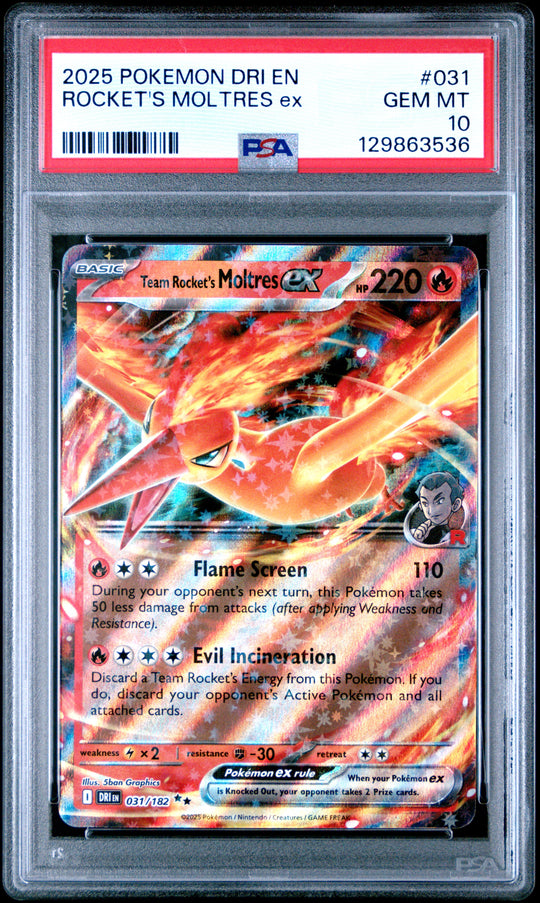 Rocket'S Moltres Ex 031 PSA 10