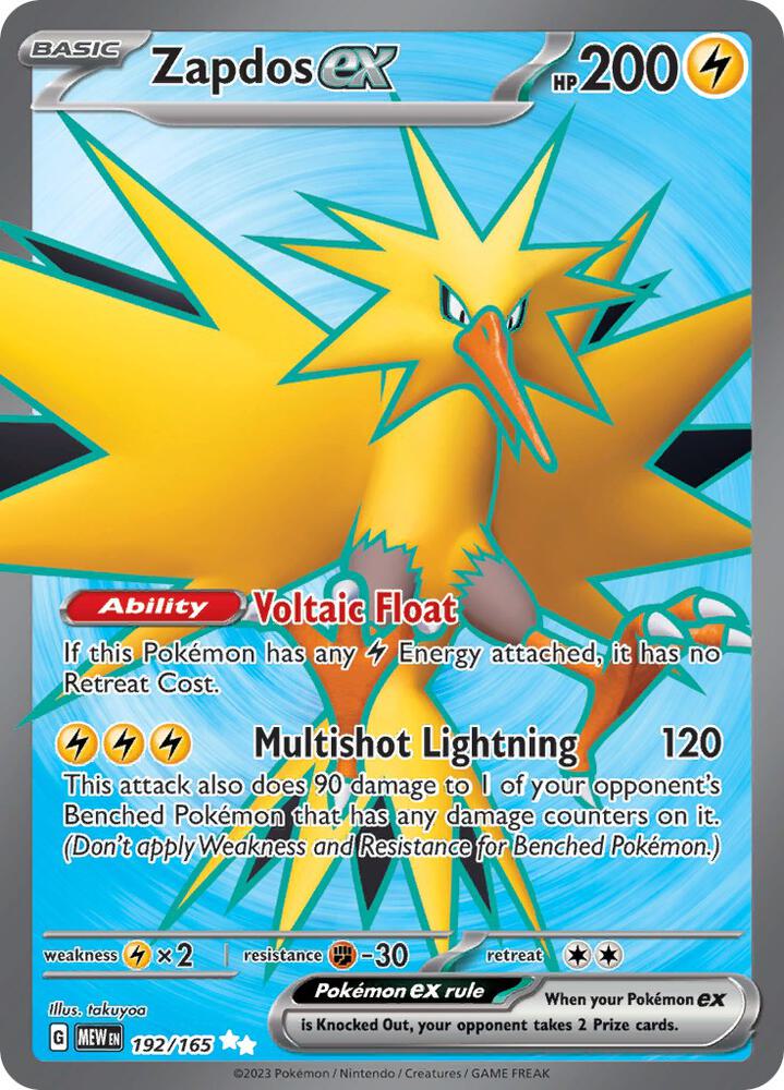 Zapdos ex 192/165 NM