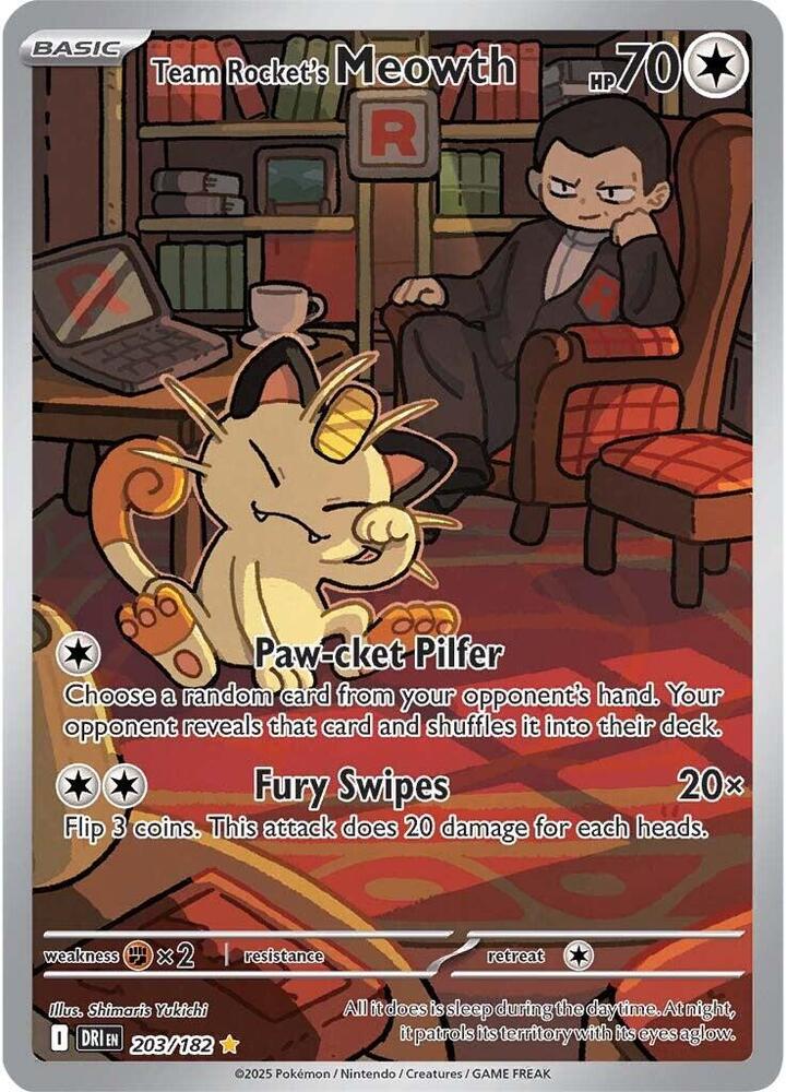 Team Rocket's Meowth 203/182 NM