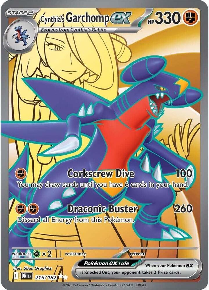 Cynthia's Garchomp ex 215/182 NM
