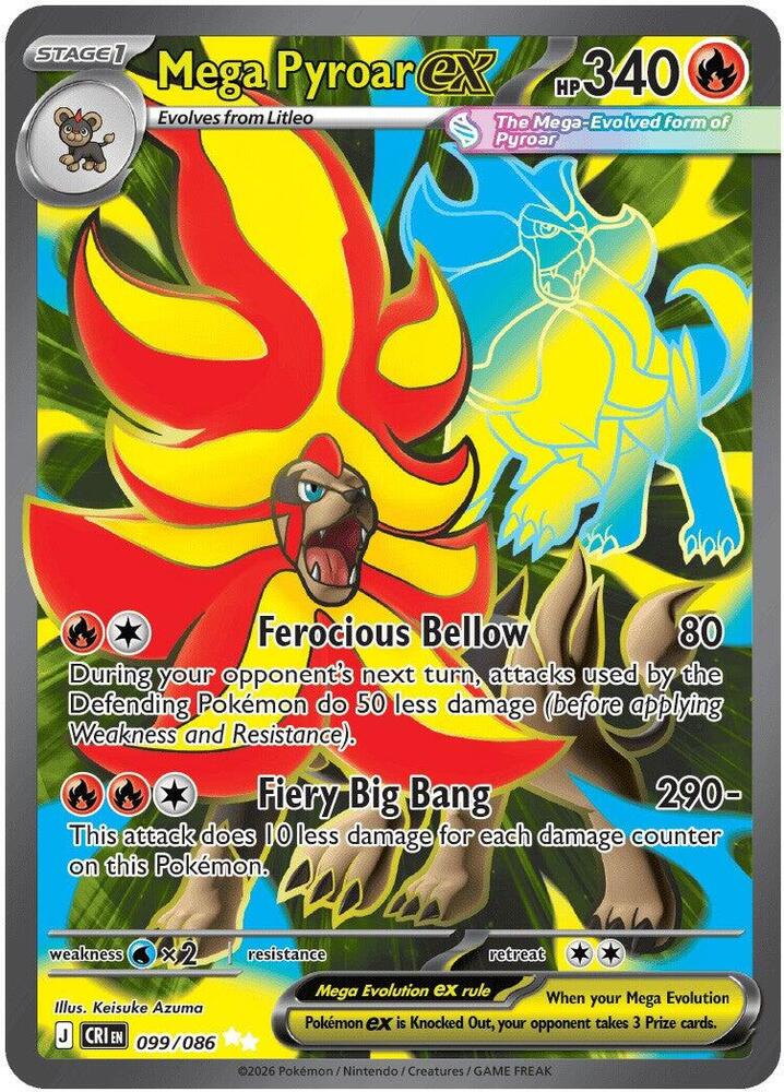 Mega Pyroar ex 099/086 NM