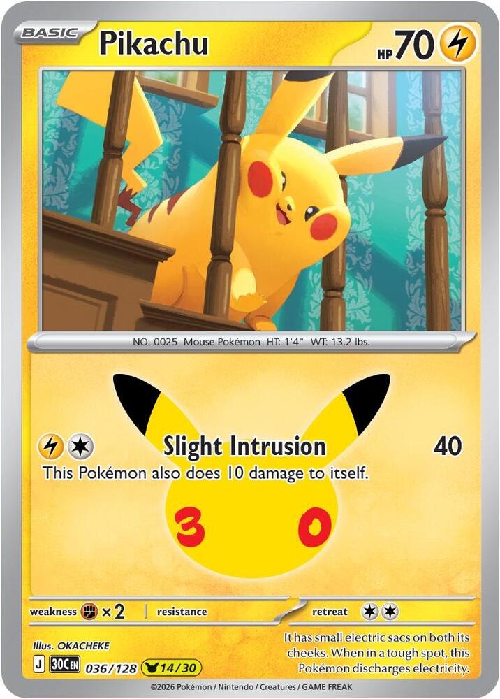 Pikachu 036/128 NM