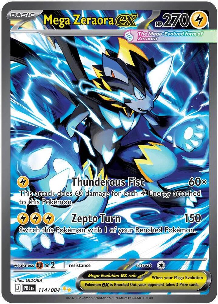 Mega Zeraora ex 114/084 NM
