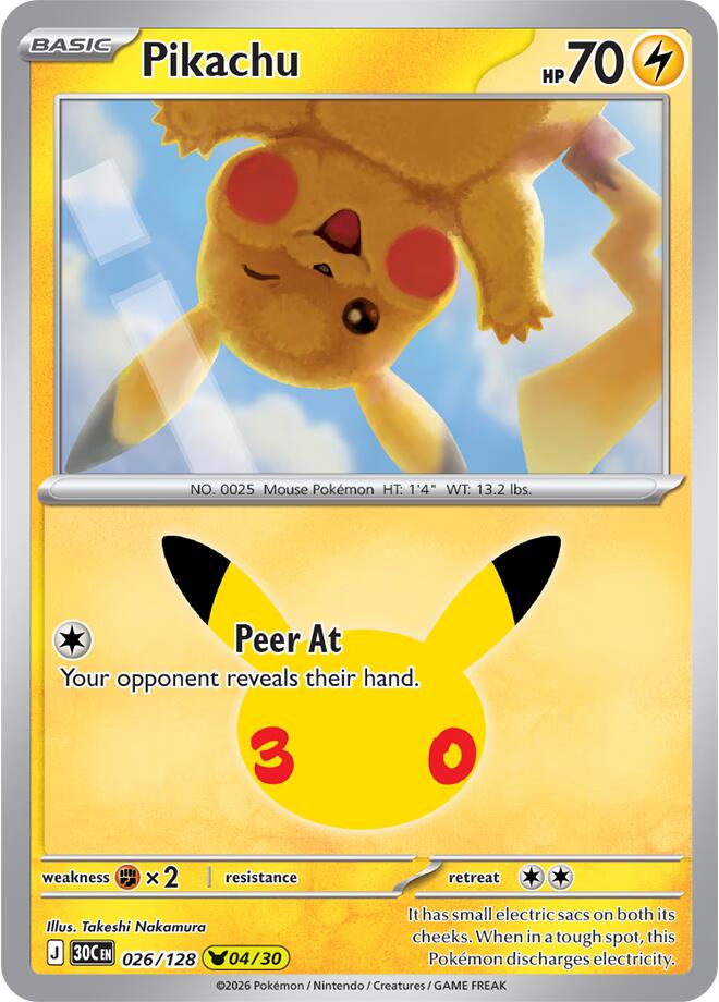 Pikachu 026/128 NM