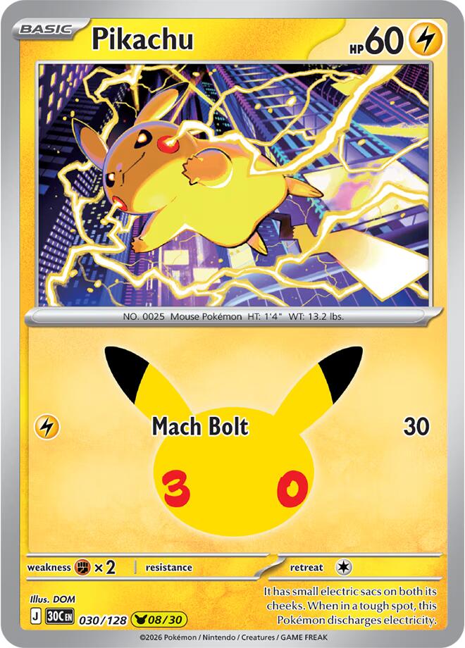 Pikachu 030/128 NM