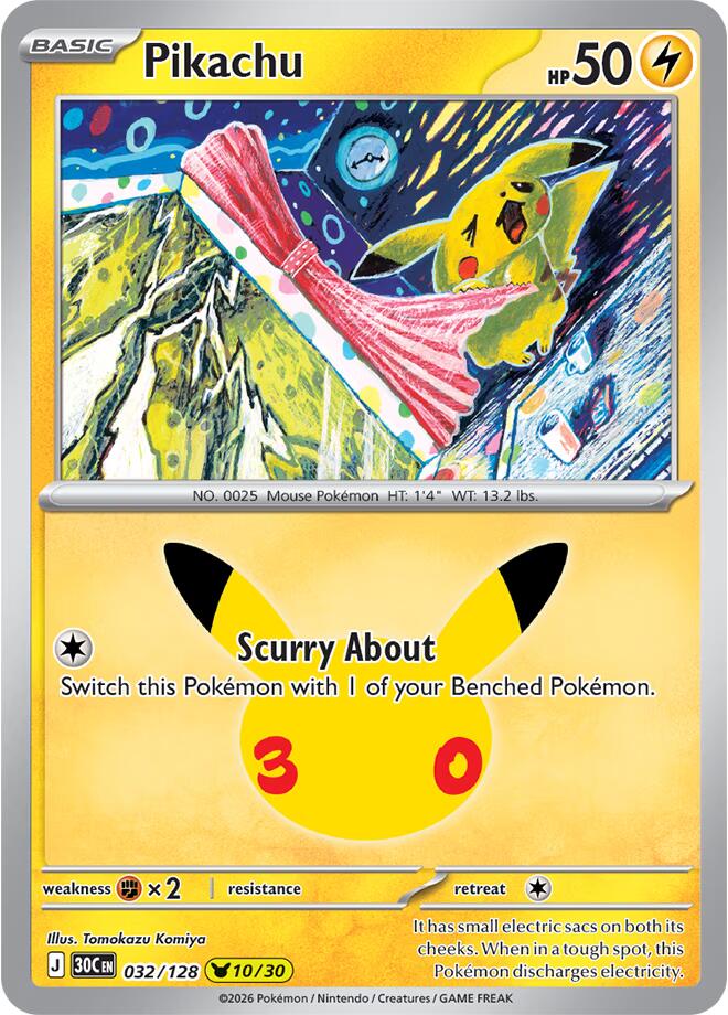 Pikachu 032/128 NM