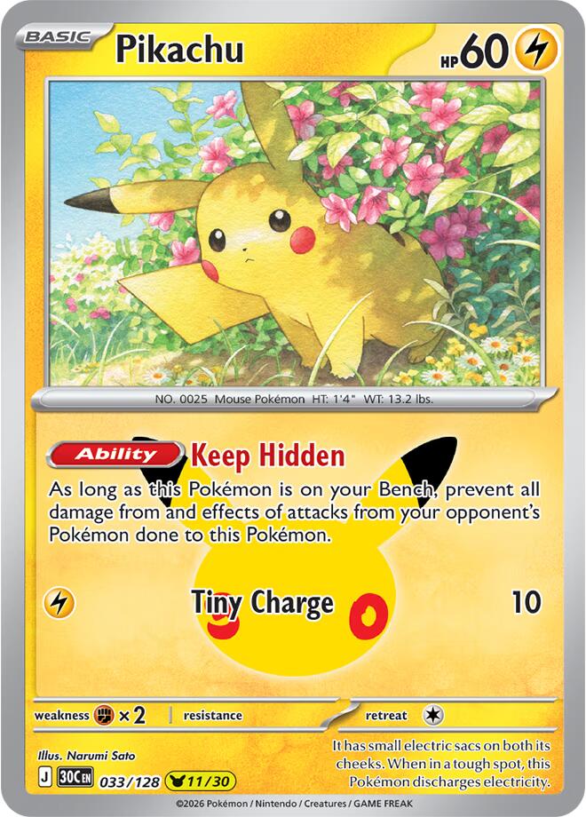 Pikachu 033/128 NM