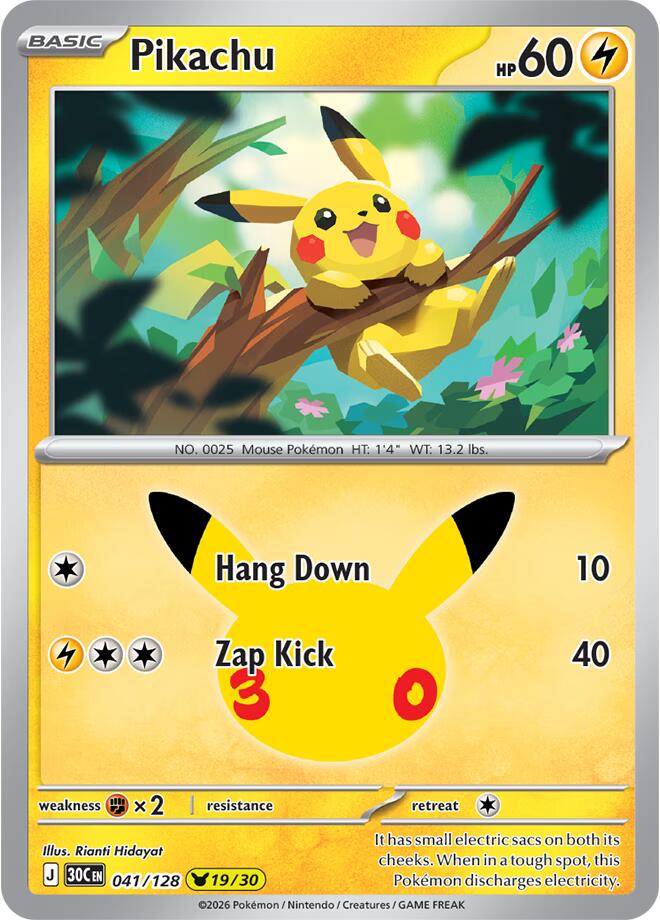 Pikachu 041/128 NM