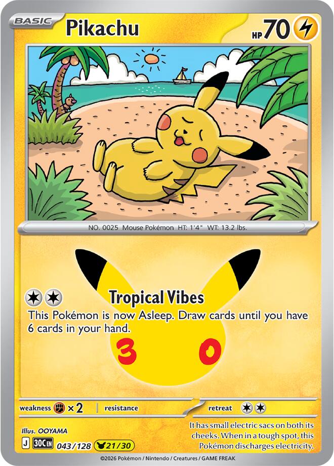 Pikachu 043/128 NM