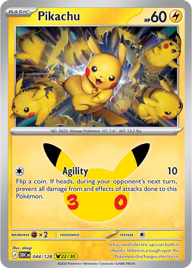 Pikachu 044/128 NM