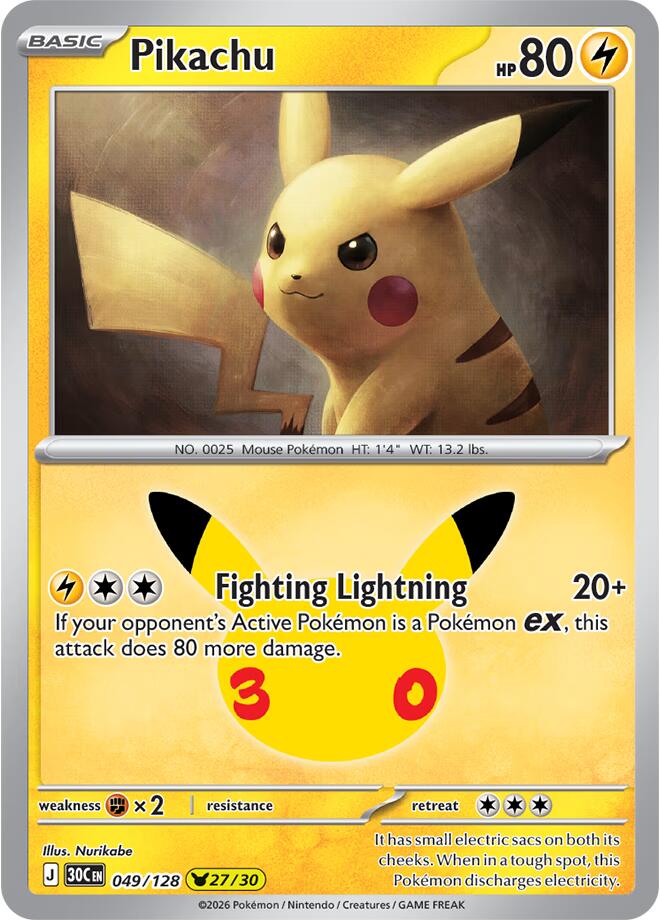 Pikachu 049/128 NM
