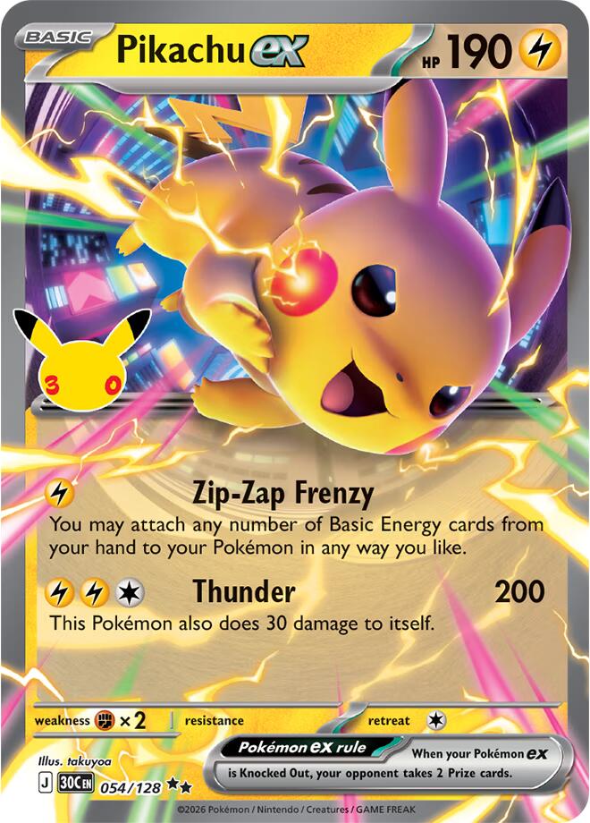 Pikachu ex 054/128 NM