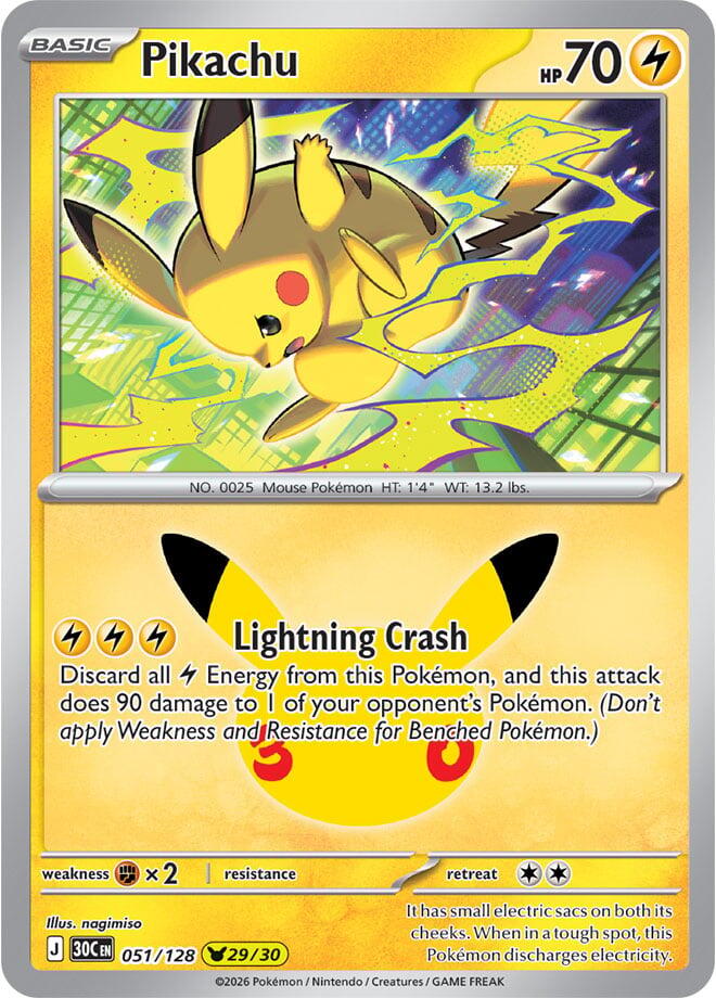 Pikachu 051/128 NM