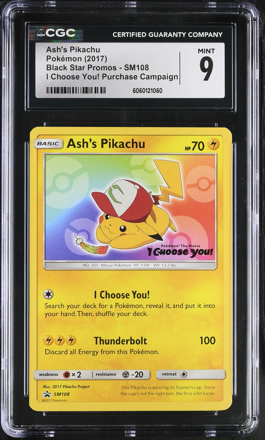 Ash'S Pikachu SM108 CGC 9