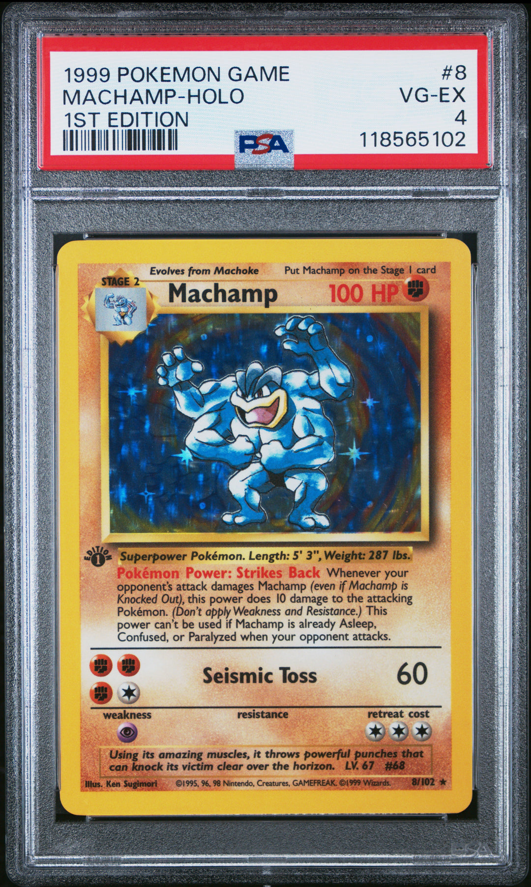 Machamp-Holo 8 PSA 4
