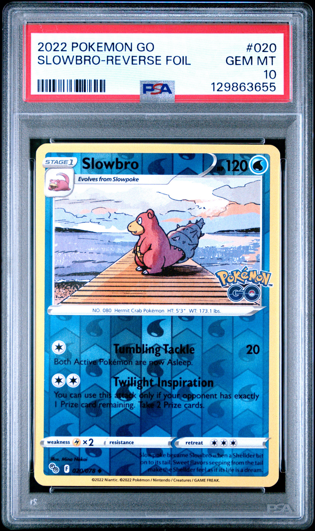 Slowbro-Reverse Foil 020 PSA 10