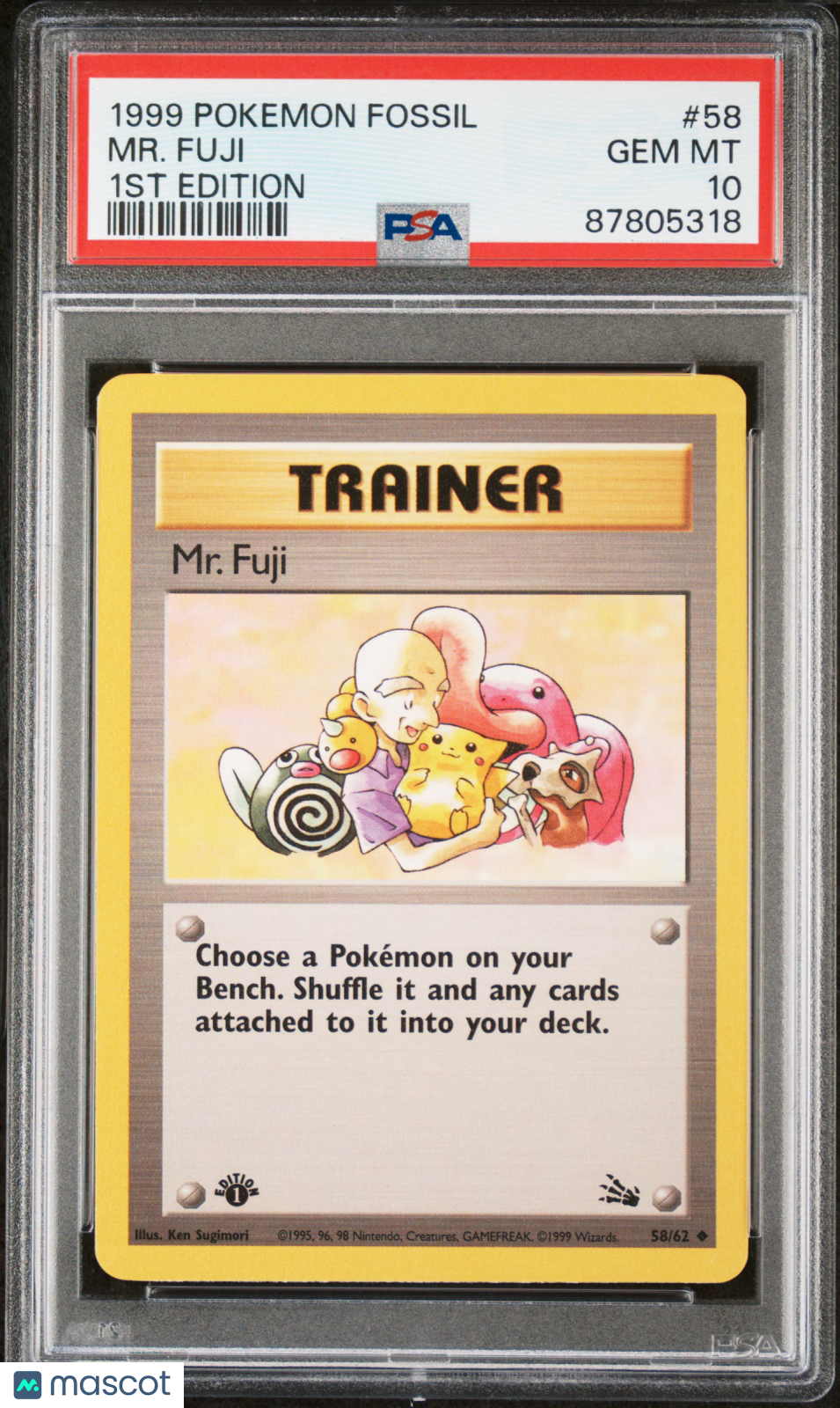 MR. Fuji 1ST Edition #58 1999 Pokemon Fossil PSA 10 87805318