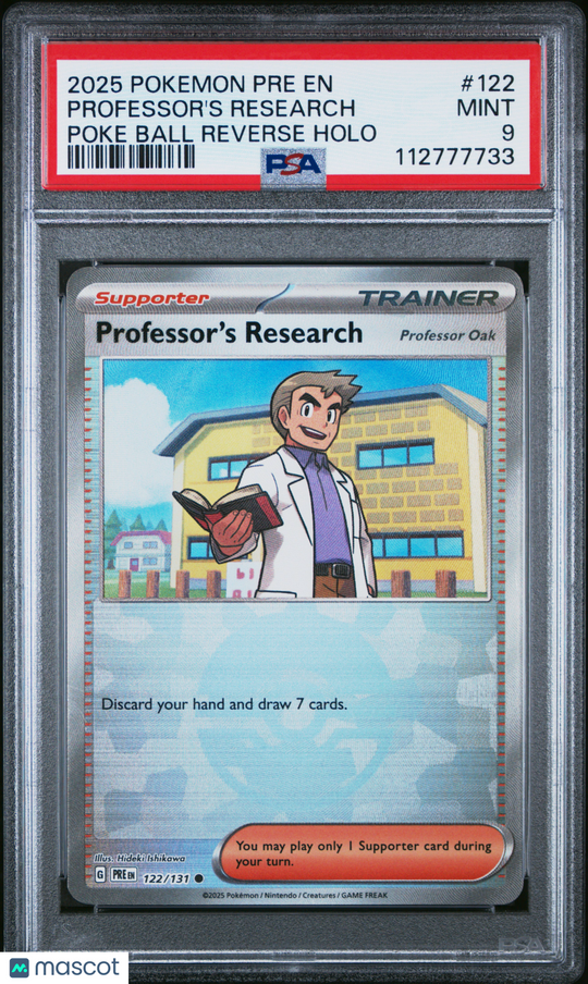 Professor's Research #122 2025 Pokemon Pre EN-Prismatic Evolutions PSA 9