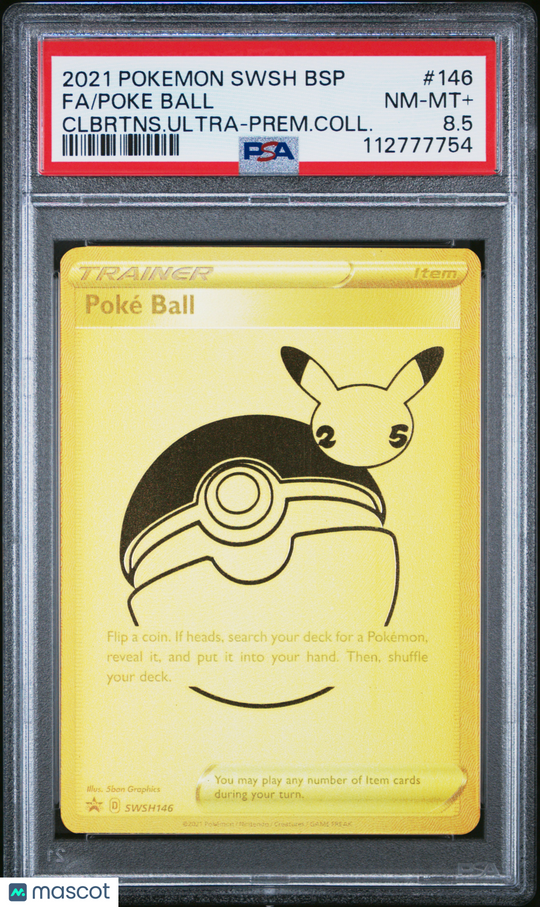 Poke Ball Fa #146 2021 Pokemon Swsh Black Star Promo PSA 8.5