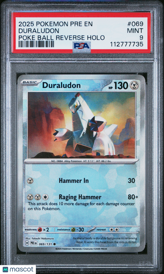 Duraludon #069 2025 Pokemon Pre EN-Prismatic Evolutions PSA 9