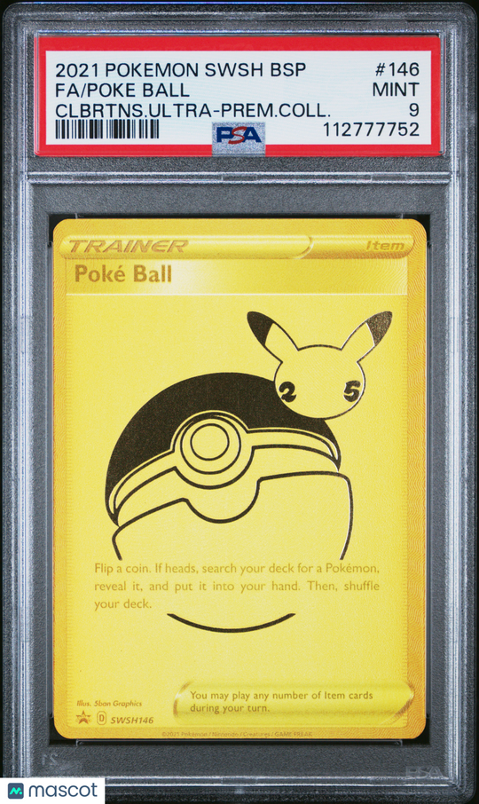 Poke Ball Fa #146 2021 Pokemon Swsh Black Star Promo PSA 9
