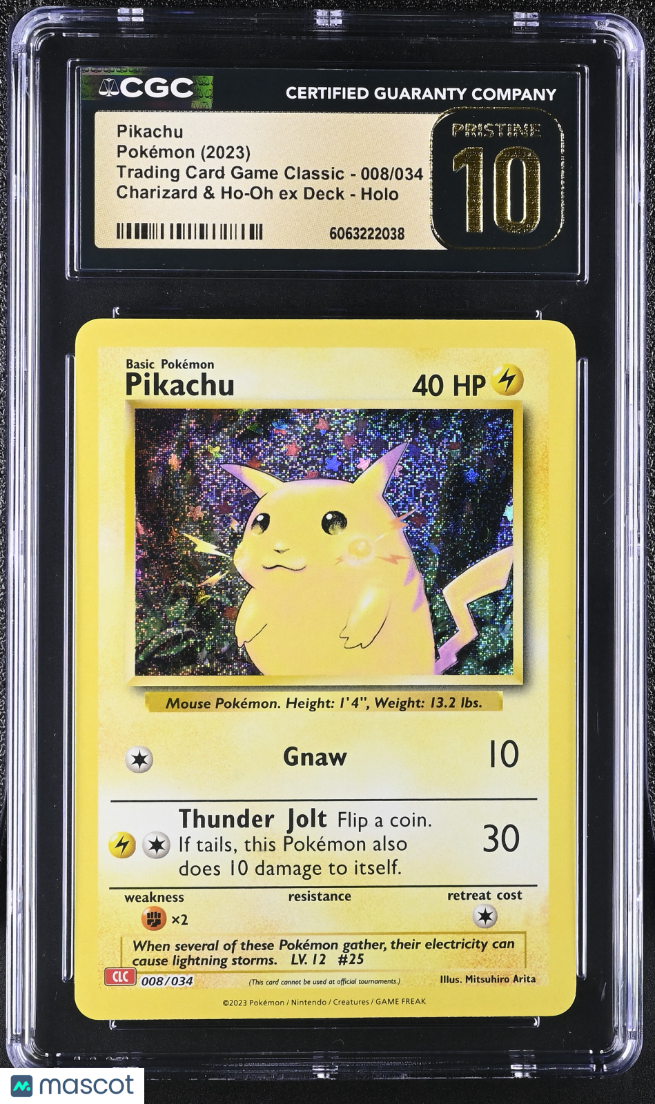 2023 Pokemon Trading Card Game Classic Pikachu Holo #008/034 008/034 CGC 10