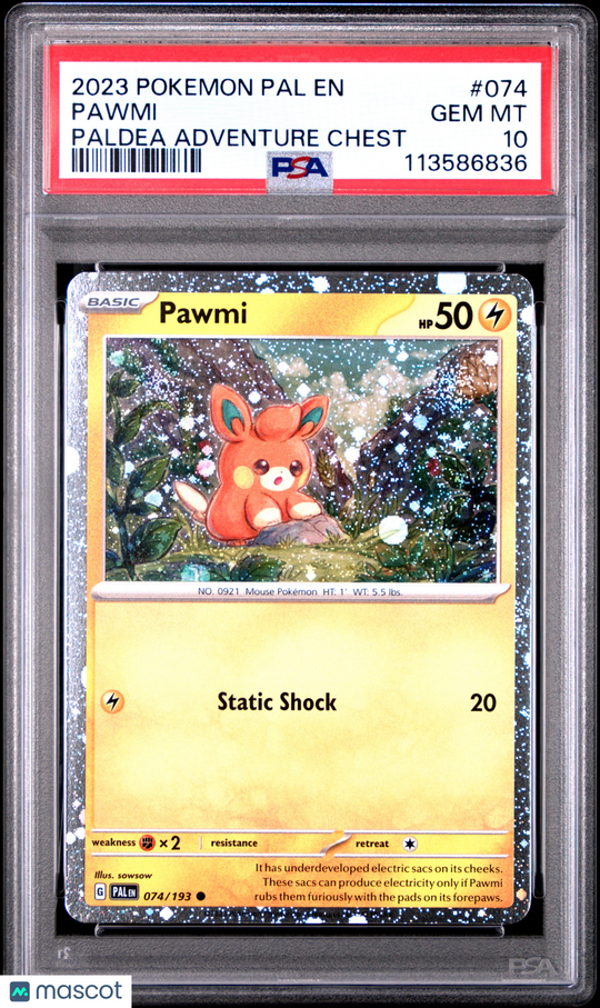 Pawmi #074 2023 Pokemon Pal EN-Paldea Evolved PSA 10