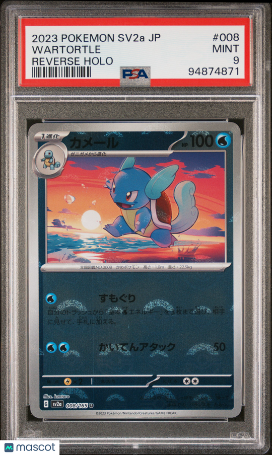 Wartortle Reverse Holo #008 2023 Pokemon Japanese Sv2a-Pokemon 151 PSA 9 94874871