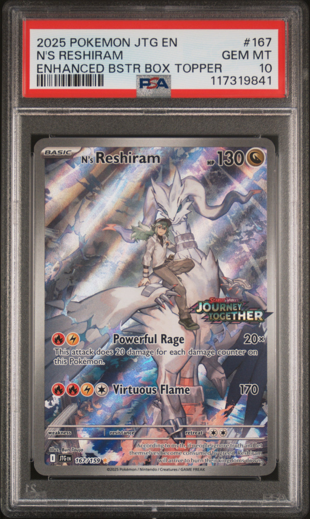 N'S Reshiram 167 PSA 10